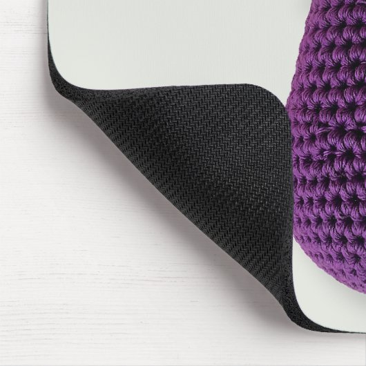 Spaß Lila Moderne Minimal Crochet Eggplant Mousepad (Ecke)