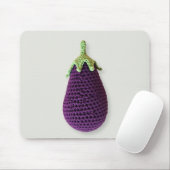 Spaß Lila Moderne Minimal Crochet Eggplant Mousepad (Mit Mouse)