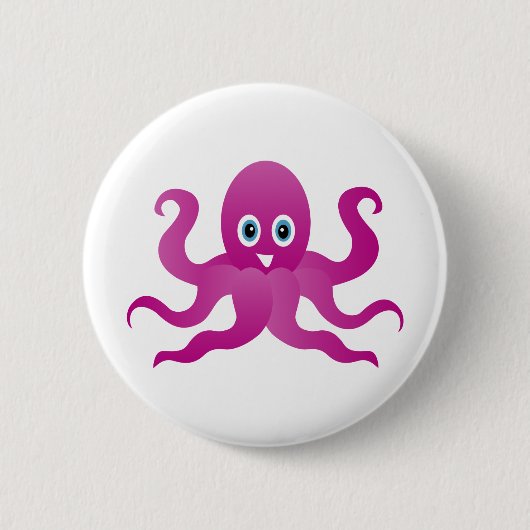 Spaß lila Oktopi Button (Vorderseite)