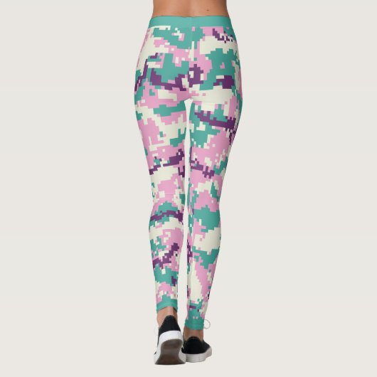 Spaß, lila, türkis, rosa Tarnung Leggings (Rückseite)