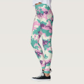 Spaß, lila, türkis, rosa Tarnung Leggings (Links)