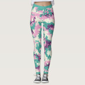 Spaß, lila, türkis, rosa Tarnung Leggings (Vorderseite)