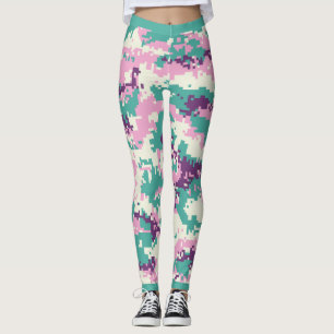 Spaß, lila, türkis, rosa Tarnung Leggings