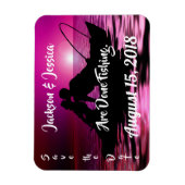 Spaß Lila Twilight Fischen Save the Date Magnet (Vertikal)