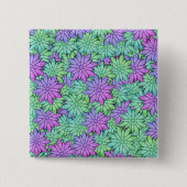 Spaß Lila und grüne Blume Button (Vorderseite)