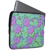 Spaß Lila und grüne Blume Laptopschutzhülle (Vorne Rechts)