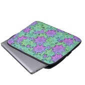 Spaß Lila und grüne Blume Laptopschutzhülle (Vorne Knopf)