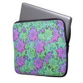 Spaß Lila und grüne Blume Laptopschutzhülle (Vorderseite Links)