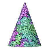 Spaß Lila und grüne Blume Partyhütchen (Links)