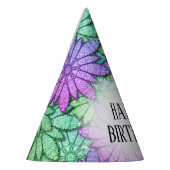 Spaß Lila und grüne Blume Partyhütchen (Links)