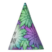 Spaß Lila und grüne Blume Partyhütchen (Rechts)