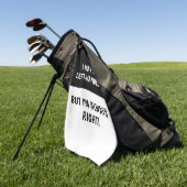 Spaß Links Menschen| SCHWARZ-WEISS Golfhandtuch (Gras)