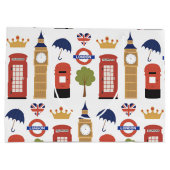 Spaß London Muster Reise Große Geschenktasche Geschenktüte (Rückseite)