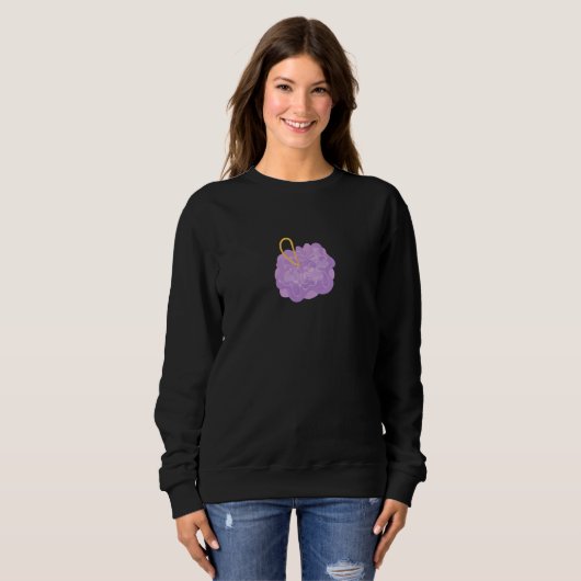 Spaß Loofah Bekleidung Lila Loofa Sweatshirt (Vorne ganz)