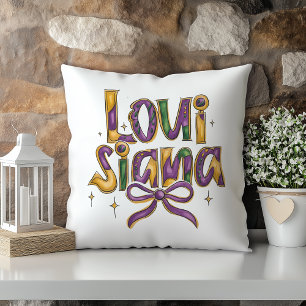 Spaß Louisiana Lila Gold Grün Kissen