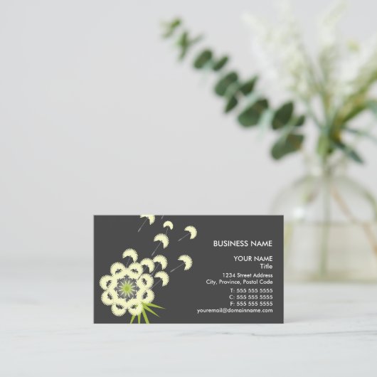 Spaß-Löwenzahn mit Blumen Visitenkarte (Stehend Vorderseite)