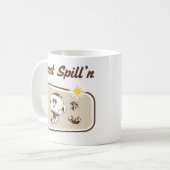 Spaß lustiges Zitat nur vergießen Kaffee Cartoon Kaffeetasse (Vorderseite Links)