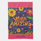 Spaß machen heute Phantastisches Zitat Blumenmassg Geschirrtuch (Vertikal)