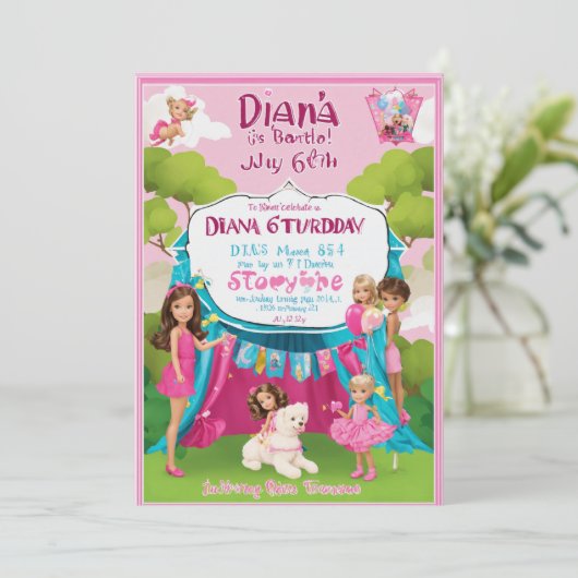 Spaß machen: Kindergeburtstag Einladung (Stehend Vorderseite)