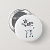 Spaß magisch Einhorn zeichnend Button (Vorne & Hinten)