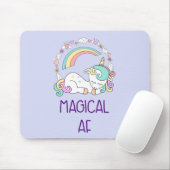 Spaß - Magischer AF. Einhorn, Regenbogen und Niedl Mousepad (Mit Mouse)