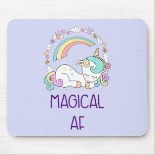 Spaß - Magischer AF. Einhorn, Regenbogen und Niedl Mousepad