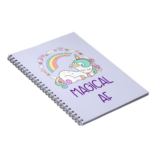 Spaß - magischer AF. Unicorn, Regenbogen u. Notizblock (Rechte Seite)