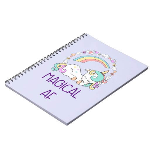 Spaß - magischer AF. Unicorn, Regenbogen u. Notizblock (Linke Seite)