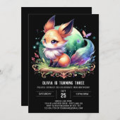 Spaß Majestic Fox Geburtstag digital Einladung (Vorne/Hinten)