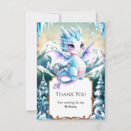 Spaß Majestic Ice Dragon Geburtstag Dankeskarte