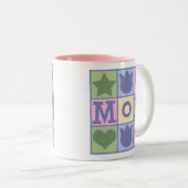 Spaß-Mama-Steppdecke quadriert rosa Zwei-Ton Tasse (VorderseiteRechts)