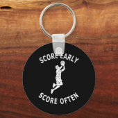 Spaß Männer Basketball Sprichwort Punktestand Schlüsselanhänger (Vorderseite)