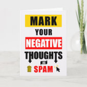 Spaß markiert Ihre negativen Gedanken als Spam Karte (Vorderseite)