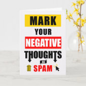 Spaß markiert Ihre negativen Gedanken als Spam Karte (Gelbe Blume)