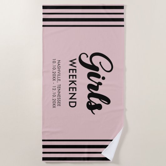 Spaß Matching Girls Weekend Reiseziel Strandtuch (Vorderseite)