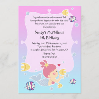 Spaß-Meerjungfrau-Geburtstags-Party Einladung