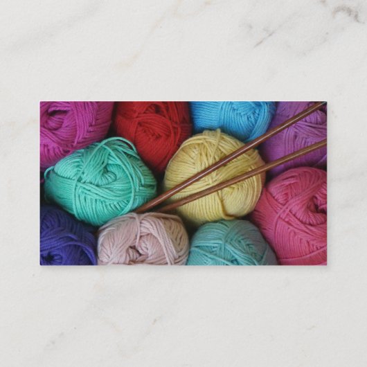 Spaß-Mehrfarbengarn für Häkelarbeit oder Strick Visitenkarte (Rückseite)