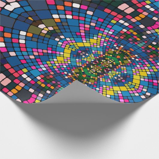Spaß mehrfarbige Quadrate in psychedelischen Muste Geschenkpapier (Ecke)