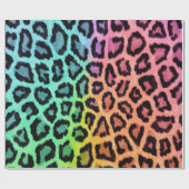 Spaß Mehrfarbiger Leoparddruck Geschenkpapier (Flach)