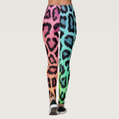 Spaß Mehrfarbiger Leoparddruck Leggings (Rückseite)