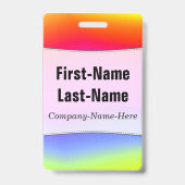 Spaß-mehrfarbiges Regenbogen Ähnliches Muster; Ausweis (Back)