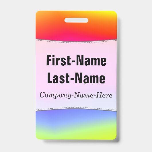 Spaß-mehrfarbiges Regenbogen Ähnliches Muster; Ausweis (Front)
