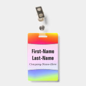 Spaß-mehrfarbiges Regenbogen Ähnliches Muster; Ausweis (Back with Clip)