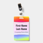 Spaß-mehrfarbiges Regenbogen Ähnliches Muster; Ausweis (Front with Clip)