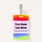 Spaß-mehrfarbiges Regenbogen Ähnliches Muster; Ausweis (Rückseite mit Klammer)