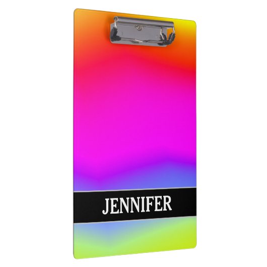 Spaß-mehrfarbiges Regenbogen Ähnliches Muster; Klemmbrett (Rechts)