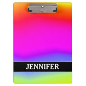 Spaß-mehrfarbiges Regenbogen Ähnliches Muster; Klemmbrett (Vorderseite)