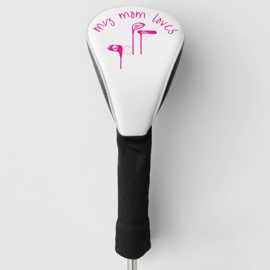 Spaß "Meine Mutter liebt Golf" Hellrosa  Golf Headcover (Vorderseite)