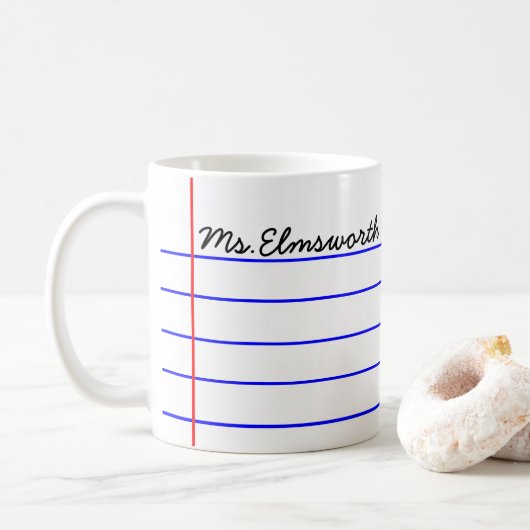 Spaß, Minimalistische Personalisiert Teacher-Tasse Kaffeetasse (Mit Donut)