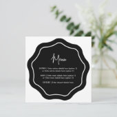 Spaß Minimalistisches Wavy Menü Schwarz & Weiß Menükarte (Stehend Vorderseite)